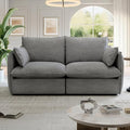 Cloud Modular Sectional Sofa, Waterproof Down Filled Sectional Sofa, High Backrest Loveseat Sectional Couches for Living Room, Modern Modular Couch with Removable Cover, Dark Gray