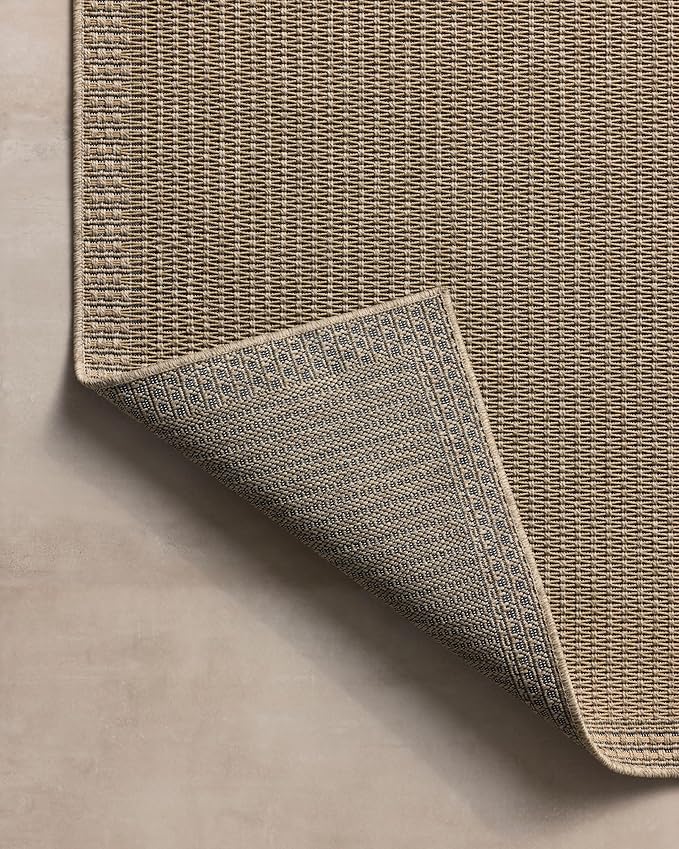 Loloi Chris Loves Julia Providence Collection PRC-02 Natural/Sand 6'-3" x 9'-2", .12" Pile Height, Indoor/Outdoor Area Rug