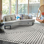 RUGGABLE x Jonathan Adler Machine Washable Modern Area Rug – Inkdrop Black & Ivory 8x10, Stain-Resistant, Non-Slip – Large Rugs for Living Room, Bedroom, Hallway, Entryway & Office–with Standard Pad
