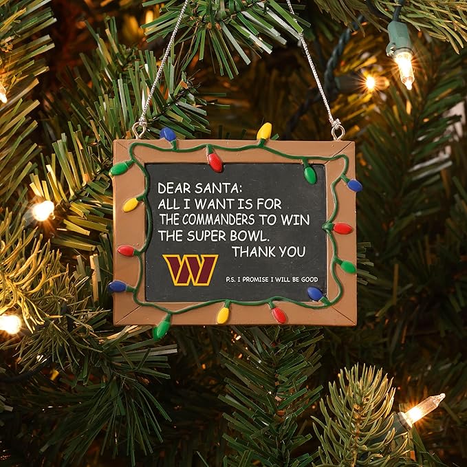 NFL Resin Holiday Christmas Chalkboard Sign Ornament