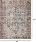 Loloi Amber Lewis Georgie Collection GER-08 Lagoon/Beige 8'-4" x 11'-6", .19" Pile Height, Area Rug
