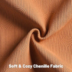 FUTEI Burnt Orange Chenille Decorative Throw Pillow Covers 16x16 Inch Set of 2,Soft Cozy Striped Geometric Patterns Cushion Case,Modern Home Decor for Couch Bed Living Room