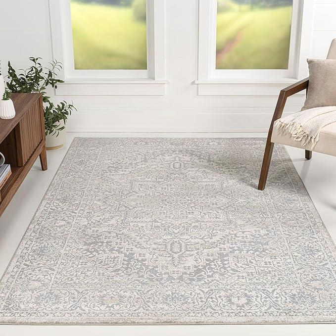 JONATHAN Y Vintage Medallion Indoor Area Rug Cream 8X10, Modern Boho for Living Room, Bedroom, Kitchen, Office, Easy-Cleaning, High Traffic, Pet-Friendly, Non-Shedding MDP100C-8