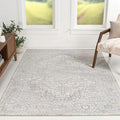 JONATHAN Y Vintage Medallion Indoor Area Rug Cream 8X10, Modern Boho for Living Room, Bedroom, Kitchen, Office, Easy-Cleaning, High Traffic, Pet-Friendly, Non-Shedding MDP100C-8