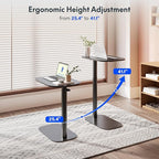 FLEXISPOT Adjustable C Table with Wheels, Mobile Snack Side End Table Sofa Couch Bedside Table Laptop Cart TV Tray Night Stand Small Space Side Table(23.6" W x 13.8" D,Black)