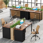 Tribesigns Computer Desk with 5 Drawers, 47 inches Rustic Brown Home Office Desk with Storage, Modern Simple Laptop Desk Study Writing Table for Small Spaces (1, Brown+Black)