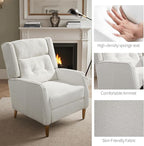 Art Leon Modern Accent Chair with Ottoman - Soft Fabric Armchair with Adjustable Backrest Modular Single Sofa Comfy Lounge Chair Mid Century Modern Chair for Bedroom Living Room, White