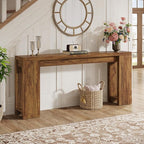 Tribesigns 70.9-Inch Long Console Table, Farmhouse Wooden Entryway Sofa Table Behind Couch, Narrow Entry Console for Living Room, Hallway, Entrance, Foyer, Walnut Brown