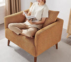 Oversized Accent Chair Modern Boucle Armchair for Living Room- 37" Wide Accent Chair with Solid Wood Legs, Curry Upholstered Lounge Chair for Bedroom & Office, Cozy Reading Chair (Easy Assembly)