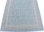 Unique Loom Outdoor Border Collection Area Rug - Soft Border (4' 1" x 6' 1" Rectangle, Aquamarine/ Ivory)