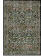 RUGGABLE x Morris & Co Washable Area Rug– Blackthorn Forest Green 6x9, Stain-Resistant, Non-Slip – Medium Machine Washable Rugs for Living Room, Bedroom, Hallway, Entryway & Office–with Cushioned Pad