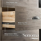 Prepac Salt Spring Rustic 6-Drawer Tall Dresser for Bedroom, Farmhouse Dresser Chest of Drawers 19" D x 23.25" W x 52.75" H, Drifted Gray, DDC-2354