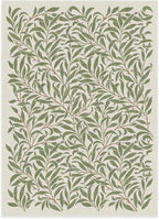 RUGGABLE x Morris & Co Washable Area Rug– Pure Willow Boughs Green 5x7, Stain-Resistant, Non-Slip – Medium Machine Washable Rugs for Living Room, Bedroom, Hallway, Entryway & Office–with Standard Pad
