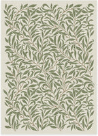RUGGABLE x Morris & Co Machine Washable Area Rug – Pure Willow Boughs Green 5x7, Stain-Resistant, Non-Slip – Medium Rugs for Living Room, Bedroom, Hallway, Entryway & Office–with Cushioned Pad