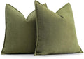 ZWJD Olive Green Pillow Covers 26x26 Set of 2 Chenille Throw Pillow Covers with Elegant Design Soft and Luxurious Decorative Throw Pillows for Couch, Bed, and Home Decor