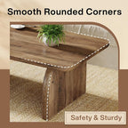 Tribesigns Rectangle Coffee Table, 47-Inch Wood Rectangular Living Room Table, Farmhouse Accent Center Low Cocktail Tea Table with Sturdy Base & Rounded Corners, Easy Assembly (Rustic Brown)