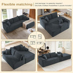 105''Sectional Cloud Couch with L Shaped Chaise,Modern Modular Sectional Sofa,Comfy Sectional Couches for Living Room,Bedroom,Apartment(Dark Grey, 105''W Right Facing Chaise)