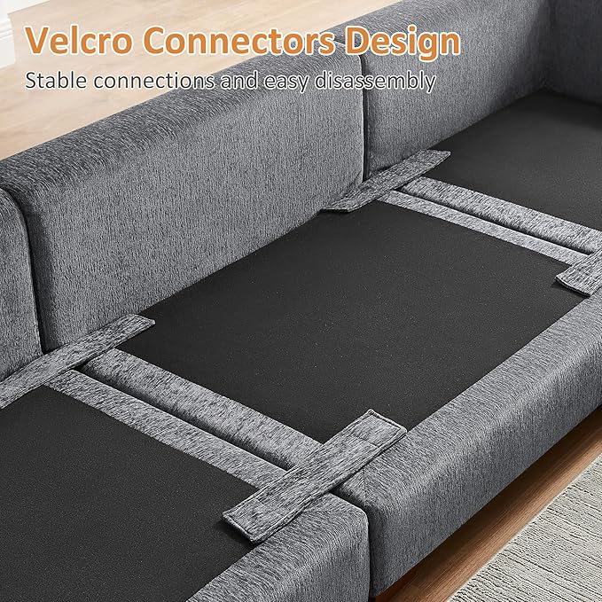 VANOMi Large Modular Sectional Sofa, Oversized Couch with Charging Station, Cloud Couch Deep Seat Sofa with Thick Cushion, Convertible Sectional Couches for Living Room Office Apartment