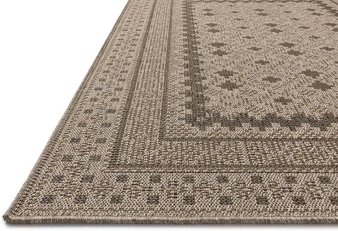 Loloi Chris Loves Julia Providence Collection PRC-06 Charcoal/Dove 3'-9" x 5'-9", .12" Pile Height, Indoor/Outdoor Accent Rug