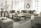 Signature Design by Ashley Soletren Contemporary Chenille Loveseat with 2 Accent Pillows, Off-White