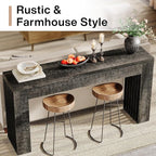 Tribesigns 59-Inch Long Wooden Console Sofa Table Behind The Couch with Vertical Slat Legs for Entrance, Hallway, Entryway, Living Room (Rustic Grey)