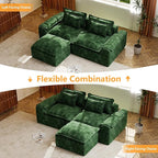 Hobestluk 87" Cloud Sectional Couch Loveseat with Deep Seat 2-Seater with Removable Cover Large Sofa Couch for Living Room (Green, Loveseat Sofa)