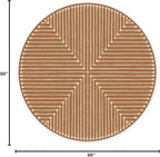 RUGGABLE x Jonathan Adler Machine Washable Modern Area Rug – Inkdrop Copper 8 ft Round, Stain-Resistant, Non-Slip – Large Rugs for Living Room, Bedroom, Hallway, Entryway & Office–with Cushioned Pad