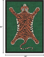 RUGGABLE x Jonathan Adler Washable Modern Area Rug – Tiger Emerald 5x7, Stain-Resistant, Non-Slip – Medium Machine Washable Rugs for Living Room, Bedroom, Hallway, Entryway & Office–with Standard Pad