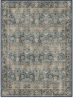 RUGGABLE x Morris & Co Washable Area Rug– Honeysuckle & Tulip Blue 9x12, Stain-Resistant, Non-Slip – Large Machine Washable Rugs for Living Room, Bedroom, Hallway, Entryway & Office–with Standard Pad