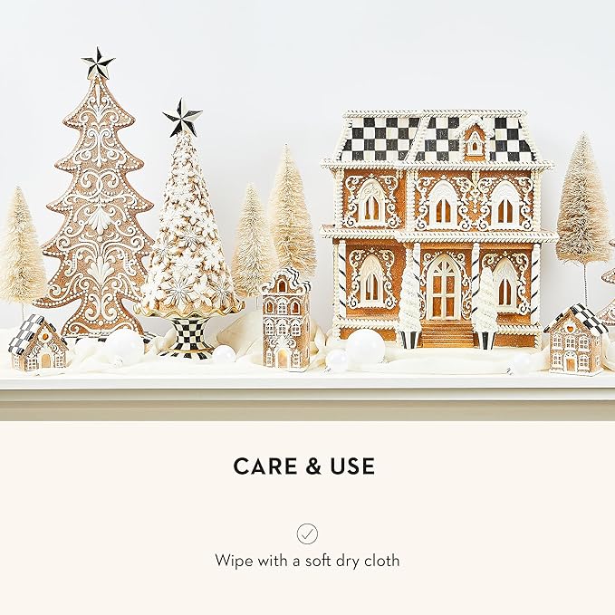 MACKENZIE-CHILDS Gingerbread Cookie Tabletop Christmas Tree, Gingerbread Christmas Decor, Large