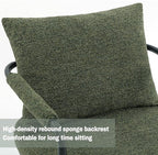 Accent Chairs Set of 2 for Living Room, Mid Century Modern Upholstered Reading Armchairs for Bedroom, Office, with Comfy Chenille Cushion & Metal Frame, Green