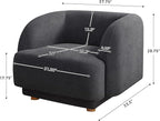 VANOMi Oversized Living Room Chair, Modern Comfy Accent Barrel Chairs, Single Sofa Chair with Wood Legs, Upholstered Armchair for Bedroom, Office, Waiting Room (Dark Gray)