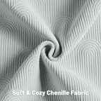 FUTEI Light Grey Chenille Decorative Throw Pillow Covers 18x18 Inch Set of 2,Soft Cozy Striped Geometric Patterns Cushion Case,Modern Home Decor for Couch Bed Living Room
