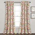 Lush Decor Dolores Light Filtering Window Panels, Pair, 52" W x 84" L, Neutral & Multi - Floral Curtains for Bedroom - Vintage Curtains - Coquette Room Decor