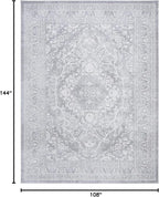 SAFAVIEH Area Rug 9x12 - Reflection Collection - Large - Light Grey & Cream, Non-Shedding & Easy Cleaning, Ideal for Living Room, Bedroom, Dining Space (RFT668G)