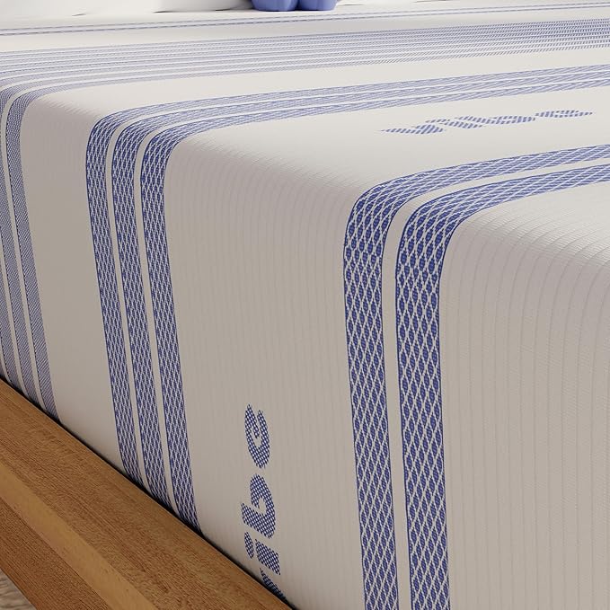 Vibe Gel Memory Foam Mattress, Fiberglass Free 10-Inch CertiPUR-US Certified Bed-in-a-Box, Full, White