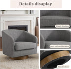 Lumibee Swivel Accent Chairs Set of 2, Chenille Fabric Swivel Barrel Chairs for Living Room, Modern Comfy Upholstered Round Armchairs Single Sofa Chairs for Bedroom, Club-Dark Gray