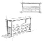 SIMPLIHOME Warm Shaker Wide Console Table - 60 Inch Wide Solid Wood Sofa Table in Light Golden Brown, Transitional Storage for Living Room with 4 Drawers, Open Shelf, and Brushed Nickel Knobs
