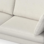 SIMPLIHOME Ava Sofa and Ottoman in 100% Recycled Polyester Performance Fabric, Cream, 76-inch-Wide 2-Seater Loveseat and Matching 36-inch-Wide Table Ottoman for Living Room, 2-Piece Set
