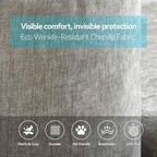 Modern One-Piece Foam Sofa with Ottoman, No Assembly Required, Ergonomic Design Couch, Eco-Friendly Chenille Fabric, Modular DIY Combination Sectional for Living Room, Apartment & Lounge (Light Gray)