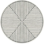 RUGGABLE x Jonathan Adler Machine Washable Area Rug – Inkdrop Black & Ivory 6 ft Round, Stain-Resistant, Non-Slip – Medium Rugs for Living Room, Bedroom, Hallway, Entryway & Office–with Standard Pad