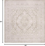 SAFAVIEH Area Rug 8' Square - Reflection Collection - Large - Beige & Cream, Non-Shedding & Easy Cleaning, Ideal for Living Room, Bedroom, Dining Space (RFT668A)