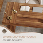 Tribesigns 55" Executive Desk, Wooden Office Desk with Double Pedestal, Modern Simple Computer Writing Table for Home Office, Medium Brown