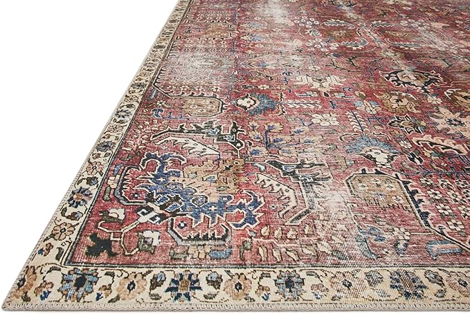 Loloi Chris Loves Julia Jules Collection JUL-01 Merlot/Multi 2'-6'' x 7'-6'', .13" Pile Height, Runner Rug