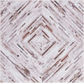SAFAVIEH Washable Rug Faux Hide Collection - 6' Square, Beige & Brown, Slip Resistant, Western Rustic Decor, Printed Pattern, Ideal for Living Room, Bedroom, Home Office, Dining Space (FAH526A)