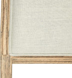 Creative Co-Op Modern Farmhouse Solid Oak Wood Headboard with Linen Upholstery, Natural and Beige, Queen