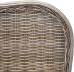 SAFAVIEH Home Collection Daejon Coastal Rattan Legs Camelback Headboard Full Size Bed BED8001A-F, Grey/Espresso