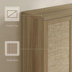 SICOTAS Rattan Shoe Storage Cabinet - Modular Shoe Cabinets with Door Tall Large Shoe Cabinet Storage for Entryway - 31.2" Wide Modular Cabinet for Hallway, Living Room