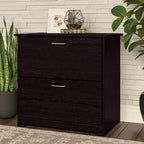 Bush Furniture Lateral File Cabinet - Cabot Collection 2 Drawer File Cabinet with Chrome Hardware | Elegant Filing Cabinet for Home Office, Letters, Legal and A4 Files | Espresso Oak