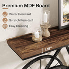 Tribesigns 70.9-Inch Extra Long Console Table, Narrow Sofa Table with Bicycle Metal Base, Modern Industrial Entryway Table Behind Couch Table for Living Room, Hallway, Entrance, Foyer, Rustic Brown